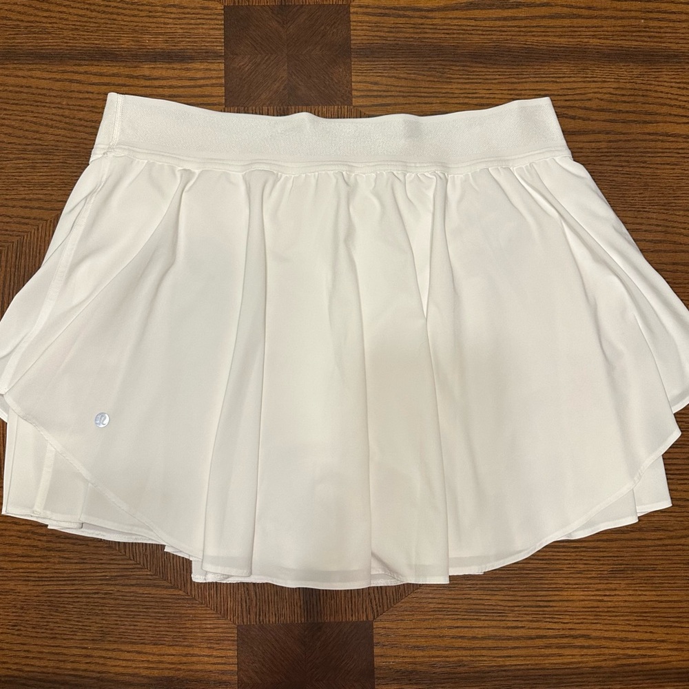 Lululemon Sz 14 Court Rival High-Rise Skirt Shorts Long White Tennis Pickleball
